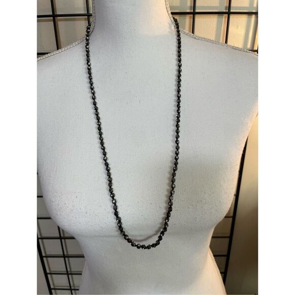 Bundle Set Ann Taylor Rhinestone Black Necklace with Bow Matching Earrings Vinta - Picture 3 of 15